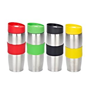Quality 400ml inner PP Outer stainless steel slim travel mug new design wholesale
