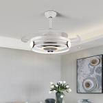 Nordic Ceiling Fan with Lights Invisible Retractable Blade Industrial retractabl