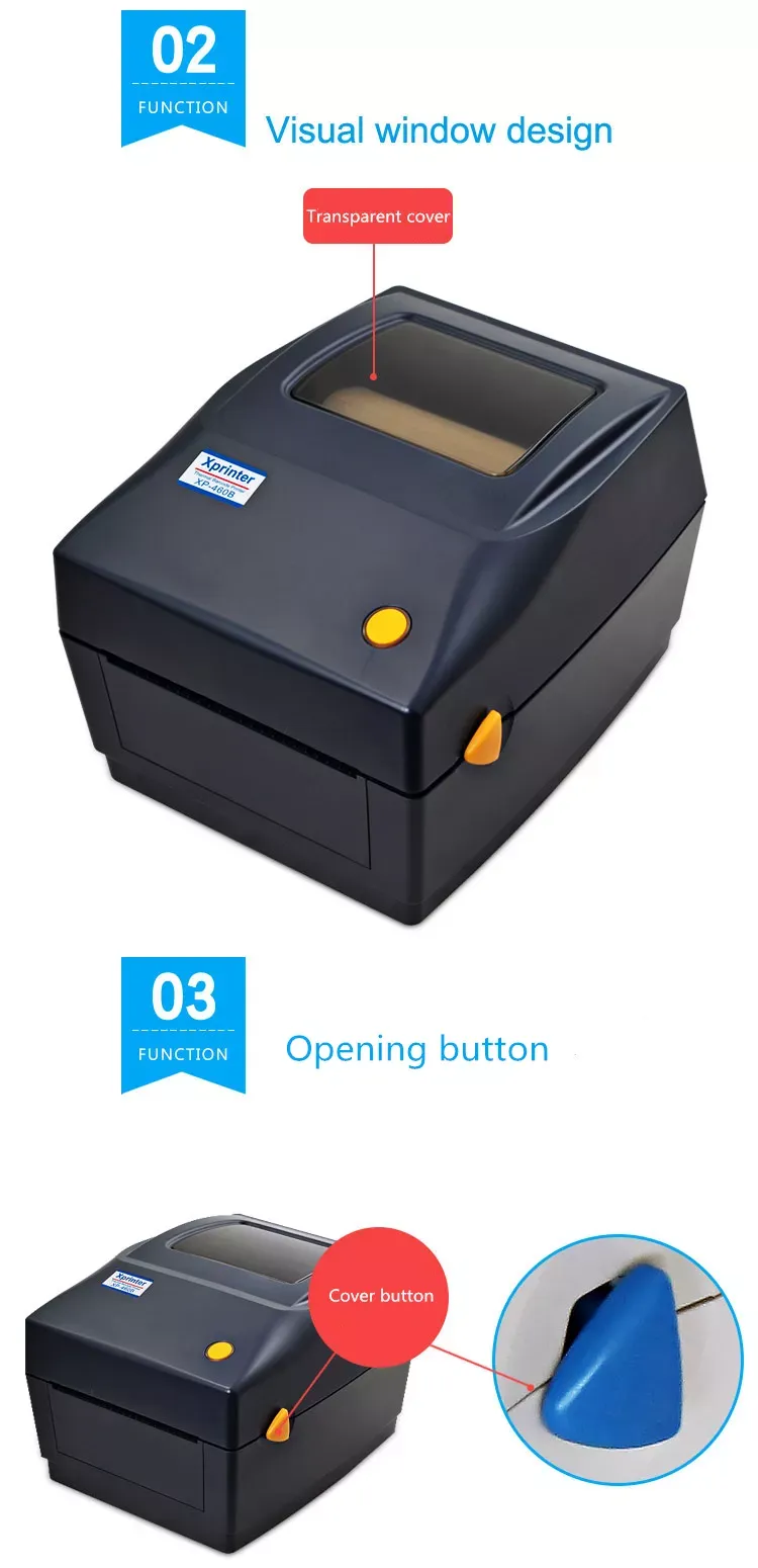 XP460B Express Waybill 100MM Thermal Barcode Self Adhesive Label Printer