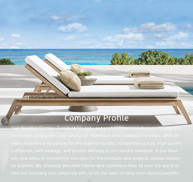 Modern Outdoor Furniture Hotel Courtyard Luxury Resort Chaise Villa Pool Lounge Chairs