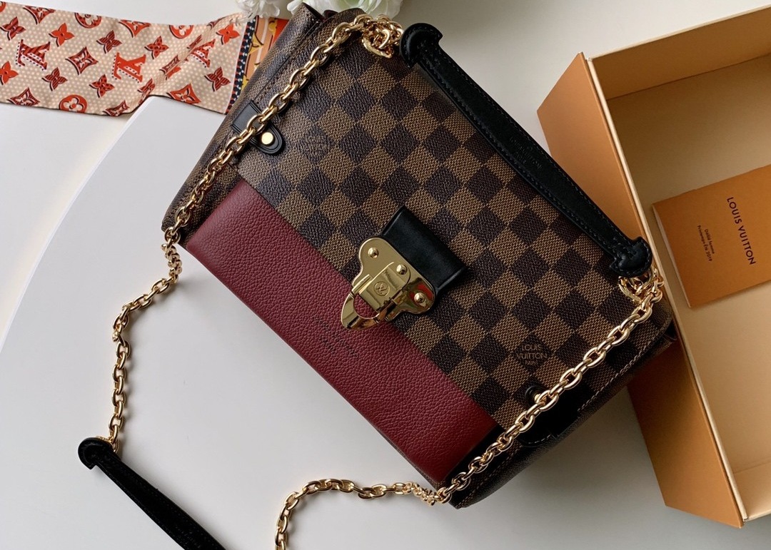 M40108 M40109 M401130 M40312 Damier Ebene Carvas And Soft Cowhide With Unique Design Chain Cross-Body Bag