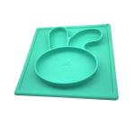 High Quality Cute Rabbit Shape Silicone Baby Placemat Non Slip Silicone Plate