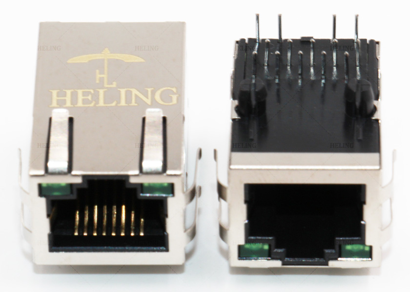 Side Entry PCB Mount 1000Base T RJ45 , 1000M RJ45 Female 8P8C Modular Jack