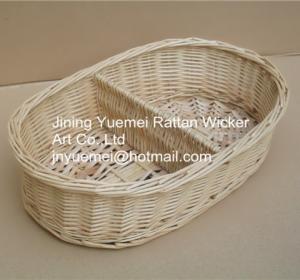 Quality 2016 wicker makeup storage basket 2 partitions wholesale