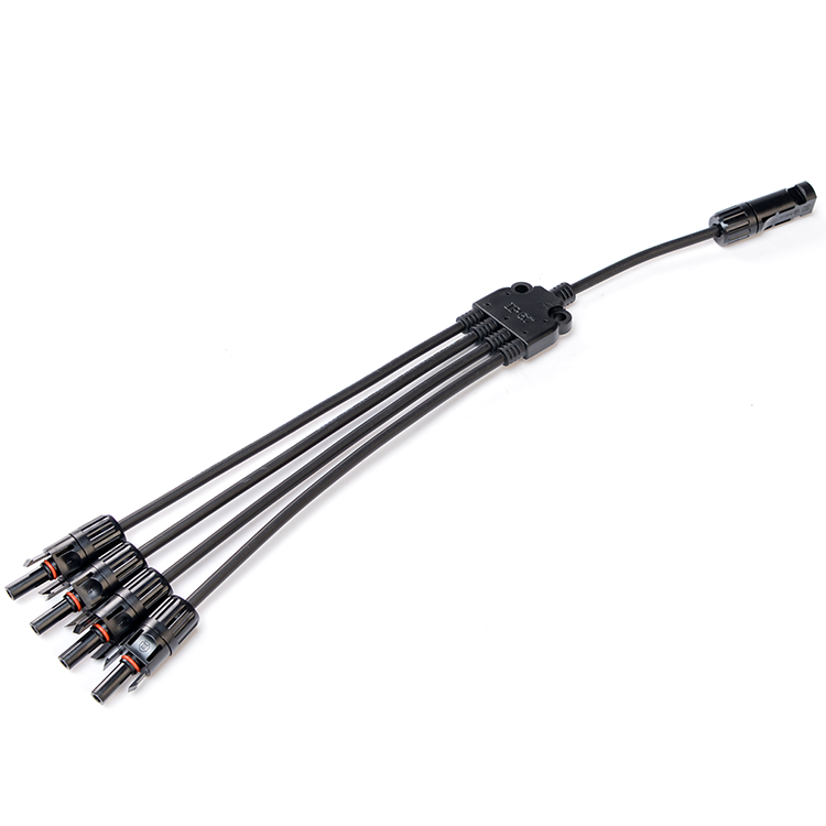 Copper Conductor PVC Insulation Y Type Solar Panel Branch Connector Divider 4 to 1 for Solar and Photovoltaic Panels