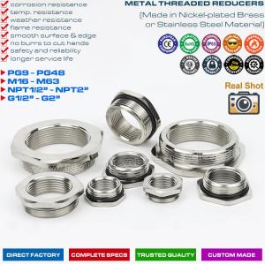 Quality IP68 Brass (304/316 Steel) Thread Reducers, Thread Enlargers, Thread Converters or Thread Adapters for Cable Glands wholesale