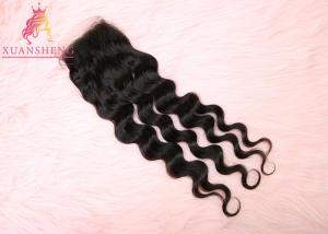 Quality Full Cuticle Loose Wave 10A Grade 100% Indian Virgin Curly Closure wholesale