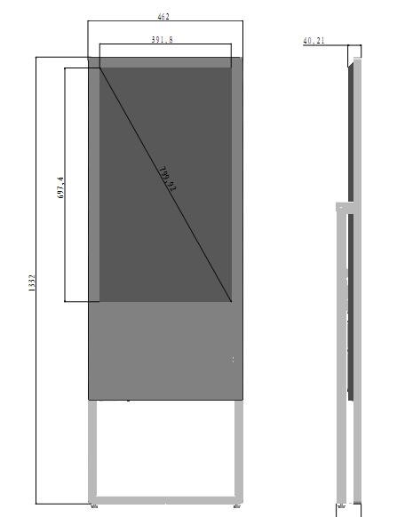Tilt foldable up Stand 32" inch LED LCD Poster capacitive touchscreen advertising display touch menu board touchscreen kiosk