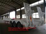 Low Bed Semi Trailer 3 Fuwa Axles Jost Support Leg Loading 50 Ton - 100 Ton