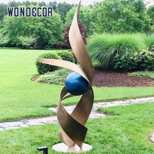 Quality Twisted Stainless Steel Art Sculptures Spiral Gradient Strip Geometric wholesale