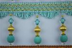 Golden luxurious custom ODM curtain lace accessories beaded decorative fringes