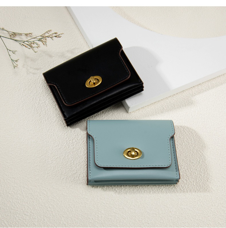 Colorful Pu Leather Small Wallet For Women Girls With Zipper Card Pocket Coin Purse