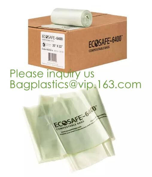 64 Gallon compostable trash bag biodegradable garbage bag, 0.9 Mil, 47"W x 60"H,cornstarch made 100% eco friendly direct