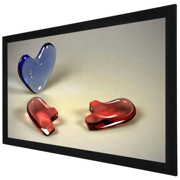133 Inch Silver Fixed Frame Screen , 3D Home & Movie Projection Screen Aluminum