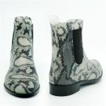 Slip Resistant Size 9 Women'S Rain Boots , Snake Pattern Ankle High Rain Boots