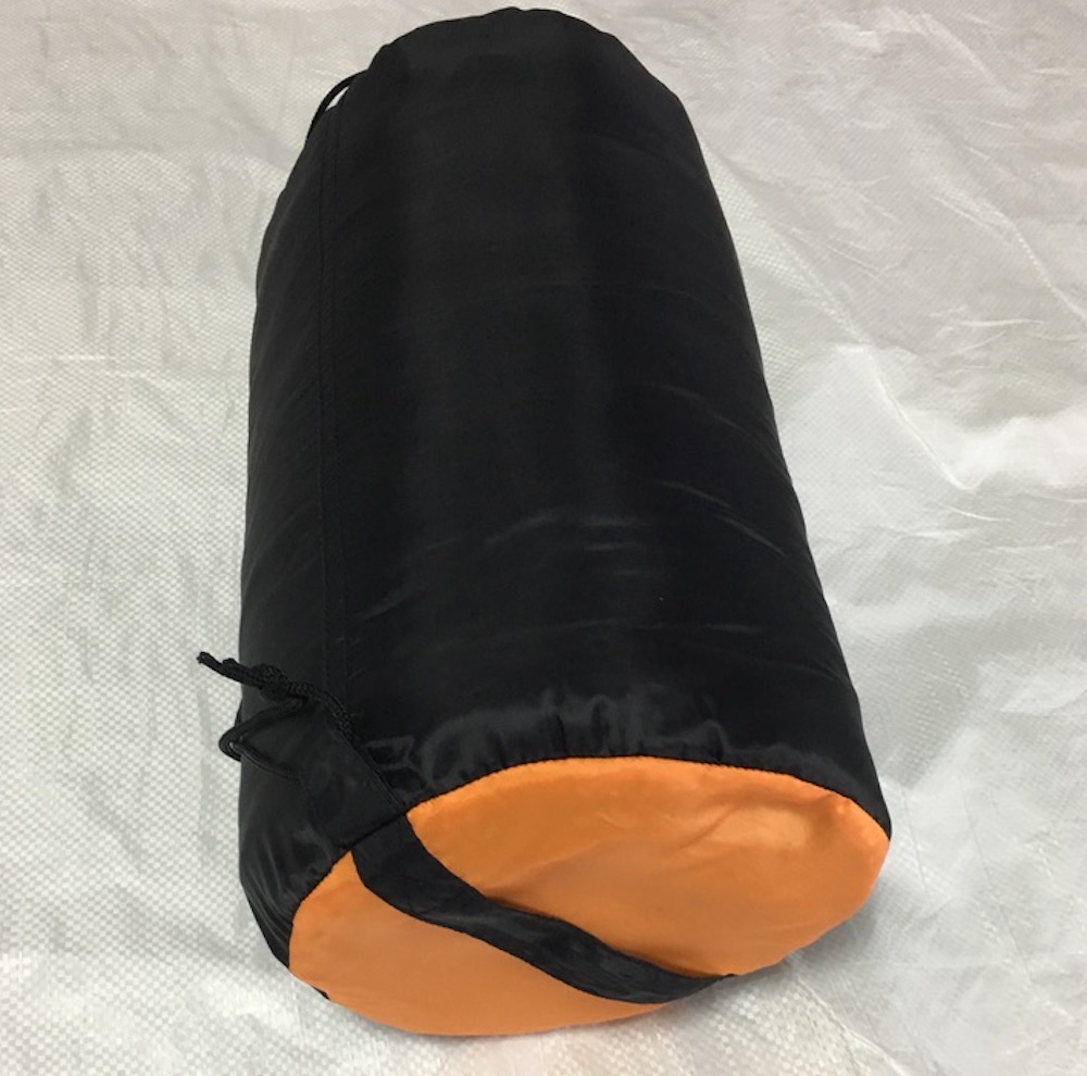 230x80x50CM Custom Black Orange Waterproof 190T Polyester Travel Mountain Sleeping Bags