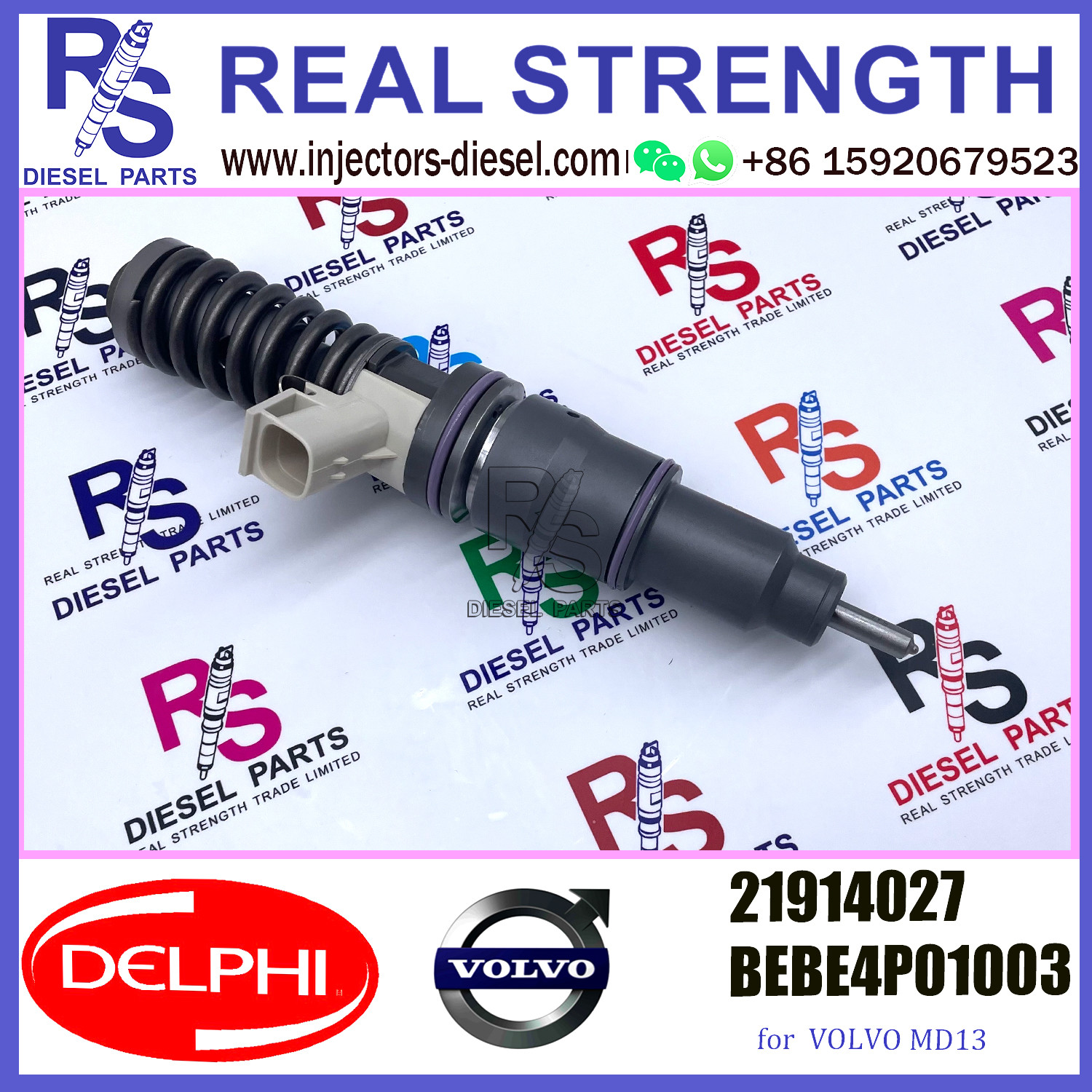 DELPHI 4pin injector 21914027 BEBE4P01003 Diesel pump Injector V-O-L-V 21914027 BEBE4P01003 E3.27 for V-O-L-V MD13