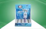 Blue Customized Cardboard Countertop Displays , Assemble Retail Counter Displays