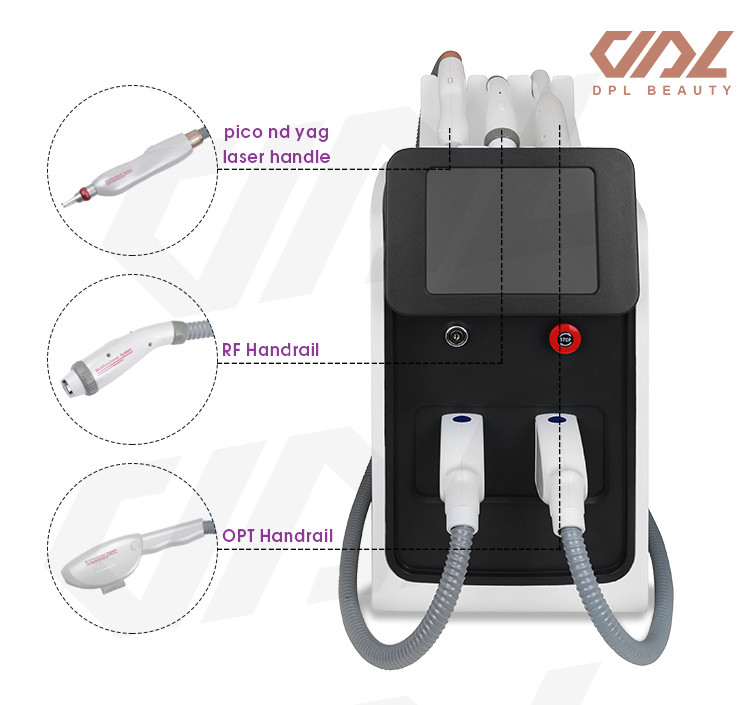 Portable 3 in 1 Multifunctional E-light IPL RF Nd Yag Laser Machine with 808 Diode Laser for Beauty Salon