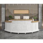 Rhombus Led Salon Reception Desk Gym Shop Cash Counter 240cm Length