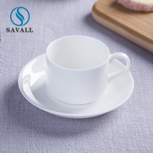 Quality Savall HoReCa White Modern Ceramic Cups And Saucers Set for Restaurant wholesale