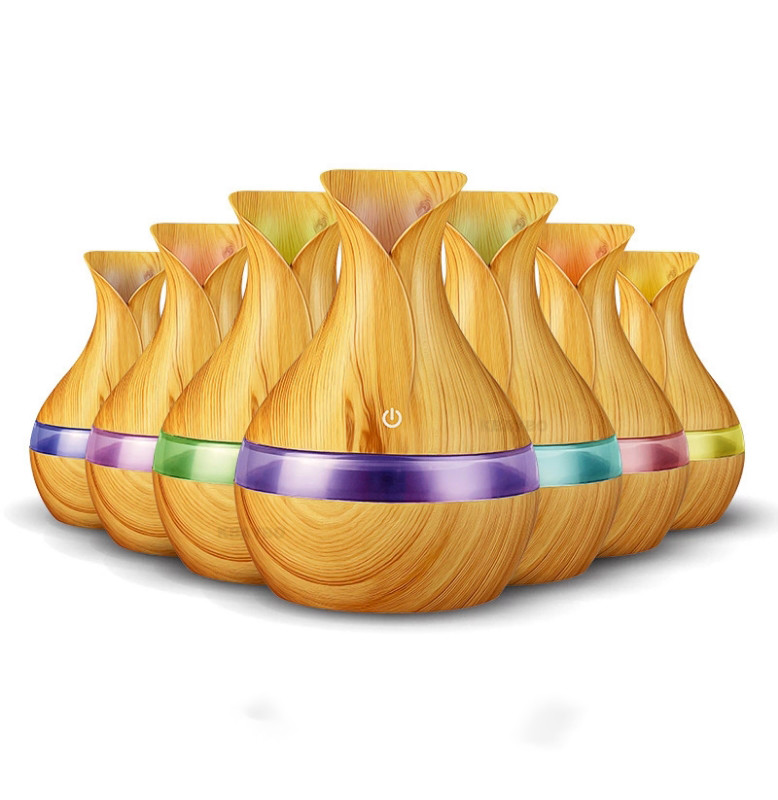Mini 130ml Wood Grain Humidifier Electric Household Office Indoor Ultrasonic Cool Mist Humidifier