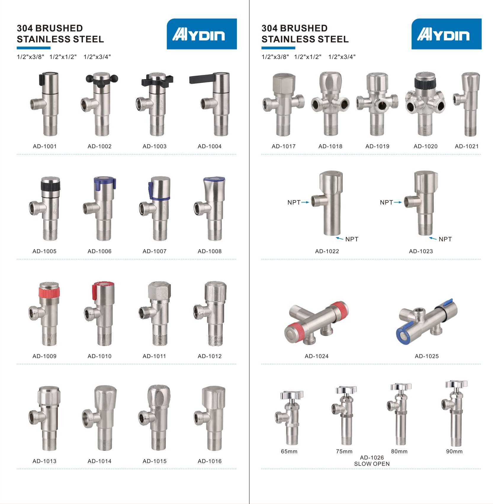 Chrome Plated Quarter Turn Angle Stop Valve Corrosion Resistant
