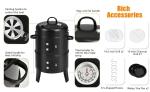 Outdoor Backyard Party Vertical Charcoal Smoker with High Pressure Protection