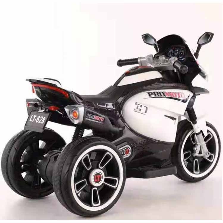 White Children's Electric Motorcycle Tricycle with Colorful Light and 380*2 Motor