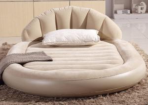 Quality Low Round Inflatable Air Mattress King Size Flocked PVC Material 13 . 6KG G . W . wholesale