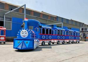 Quality 24 - Seat Amusement Park Electric Trains Fiberglass Material Blue Thomas Design wholesale