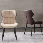 Steel Chair, dining chair with pVC leather upholstered