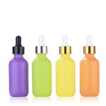60ml Frosted Amber Colorful Boston Round Bottles Essential Oil Glass Dropper