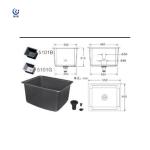 1 Bowl Chemistry Lab Sink , 380*450*310mm Anti Alkali Lab Furniture Accessories