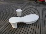 High Heel Shoes Shaped Cane Daybed , White Resin Wicker Daybed