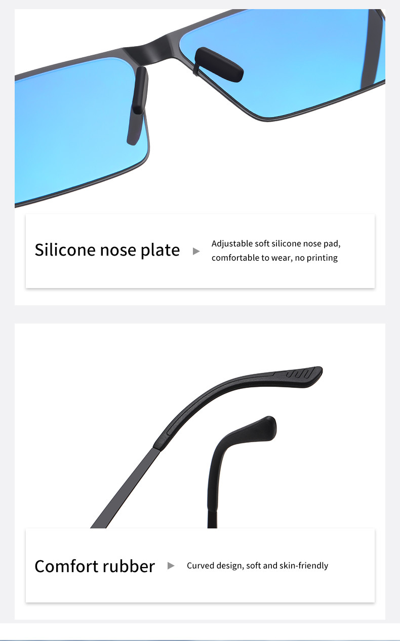 Ultralight Metal Frame Sunglasses Double UV Coating , Male Sunglasses For Driving