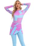 Ladies Printed Muslim Swimsuit Muslim Bikini Burkini Conservative Bathing Suits