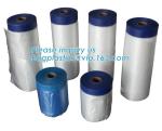 Pre-tapd paint masking film HDPE,Car paint repair masking film with tape, Hot