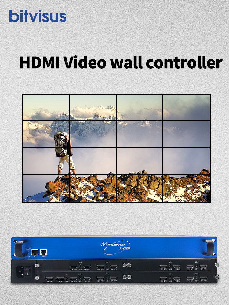 2x2 2X6 6X2 4K 8K TV Video Wall Processor 4K60 TV Video Wall Controller 3X3