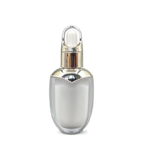Quality Essential Oil Container 10ml Dropper Bottle Acrylic Oval Shape Double Wall wholesale