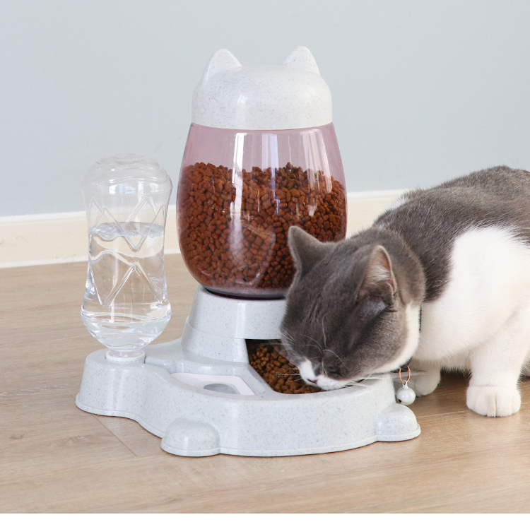 Pet Feeder and Water Dispenser 2 In 1 0.5kg Capacity Easy Cleaning Method with Clean Water