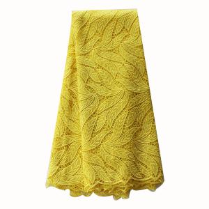 Quality Wholesale! yellow african cord lace 2015 for nigeria wedding dress / hot selling embroidery lace fabric with stone wholesale