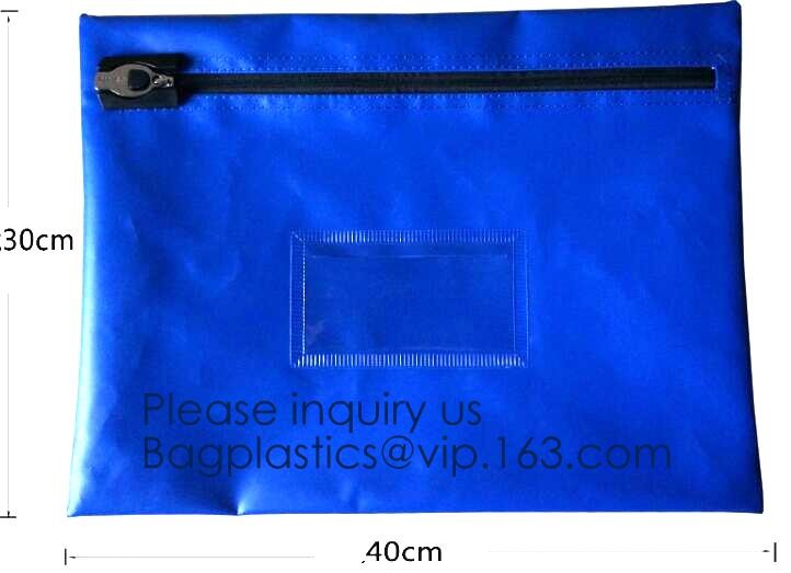 Zipper Vinyl PVC Leather Bank Deposit Bags Bank Deposit Bag With Key Ring,Locking Courier Bag 1000 Denier Nylon Combinat