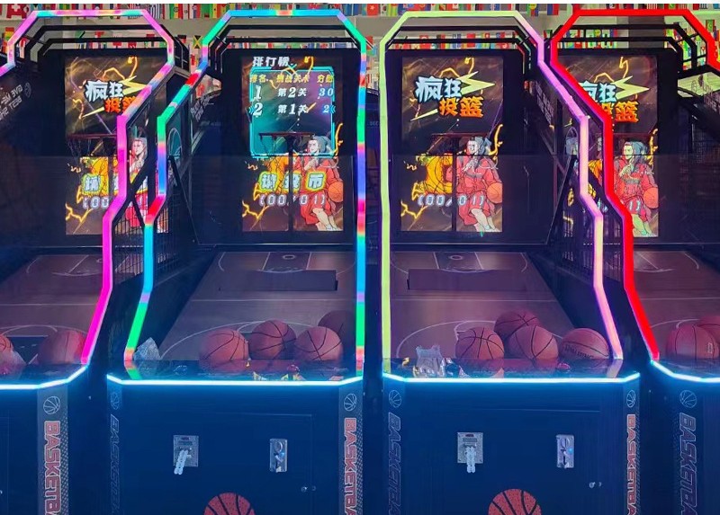 Kid Indoor Arcade Pinball Basketball Machine Shooting Game US Plug Led Display