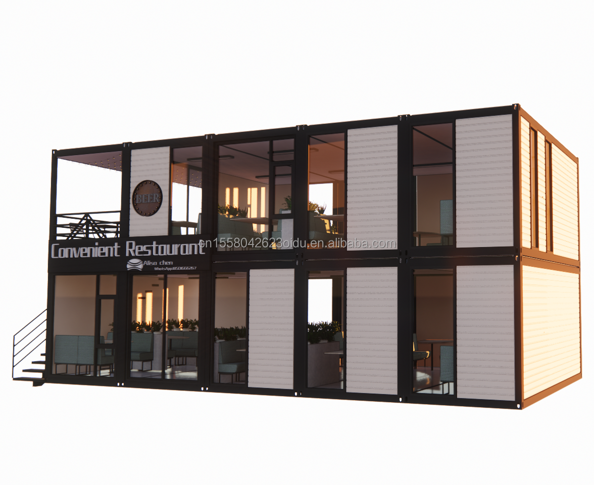 20Ft Prefab Folding Container Home House with 50/75/100mm Wave Sandwich Panel Walls Collapsible Foldable Tiny House