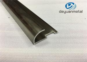 Quality Round Aluminium Corner Trim Profiles With Polishing Champagne 6063 T5 wholesale