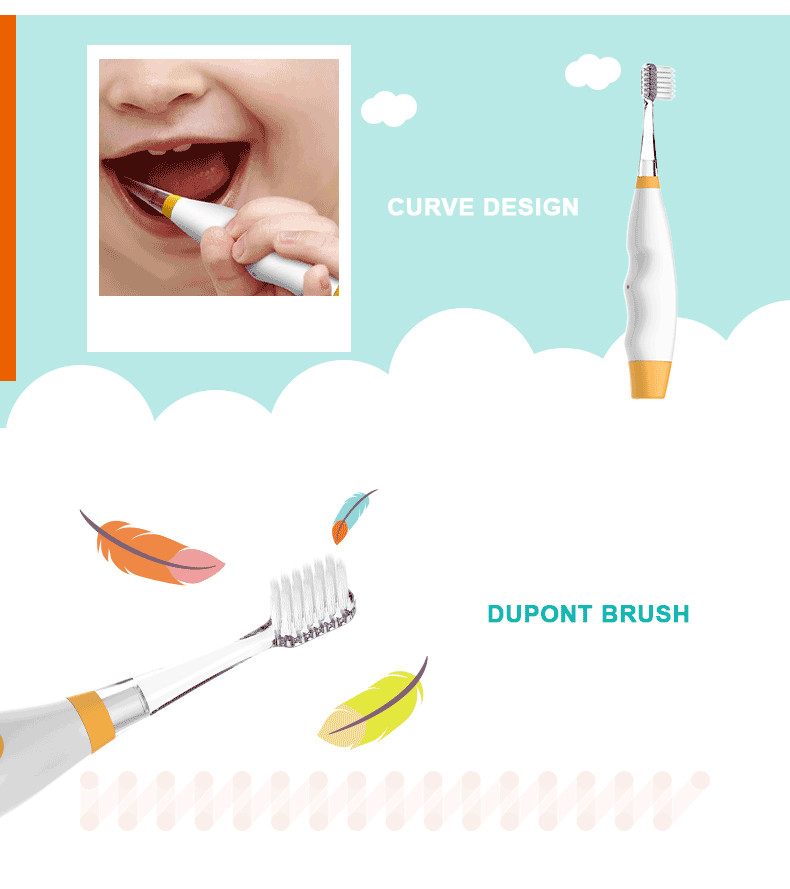 Kids Cartoon Replacement Electric Toothbrush Waterproof With Dupont Bristles