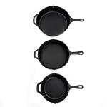 Pre Seasoned Long Handle Cast Iron Skillet Pan 6/8/10 Inch 3pcs/Set