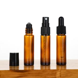 Quality Glass Essential Oil Roller Bottles With Stainless Steel Ball 10ml Amber Roll On Perfume wholesale