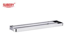 Quality Brass double rod towel bar bathroom high quality chrome color OEM nobel brass base brass mounting installation piece wholesale